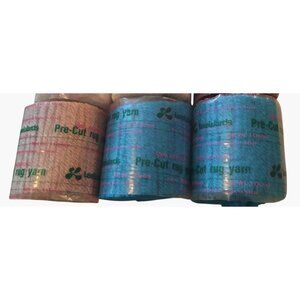 Leewards Pre Cut Rug Yarn Red Blue Tan Acrylic Hook Latch France Lot 4